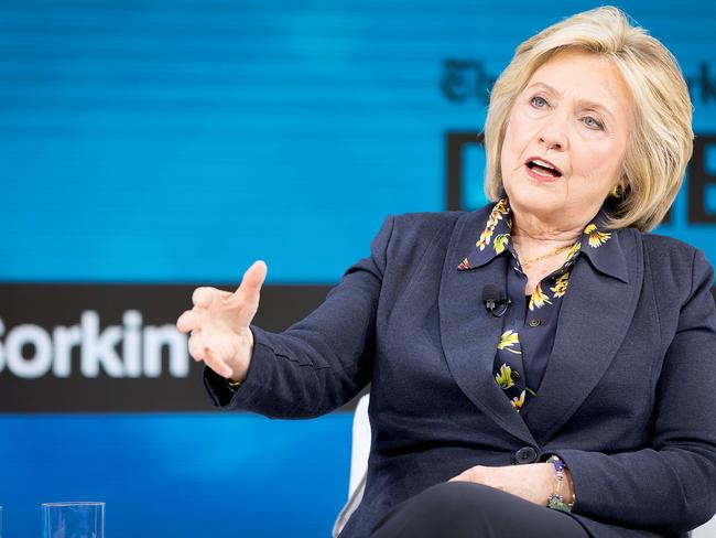 Hillary Clinton at the 2019 Dealbook Summit. Picture: Michael Cohen/Getty Images for The New York Times