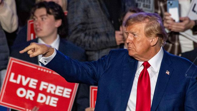 Donald Trump during a campaign rally at the University of New Hampshire in Durham at the weekend. Picture: AFP