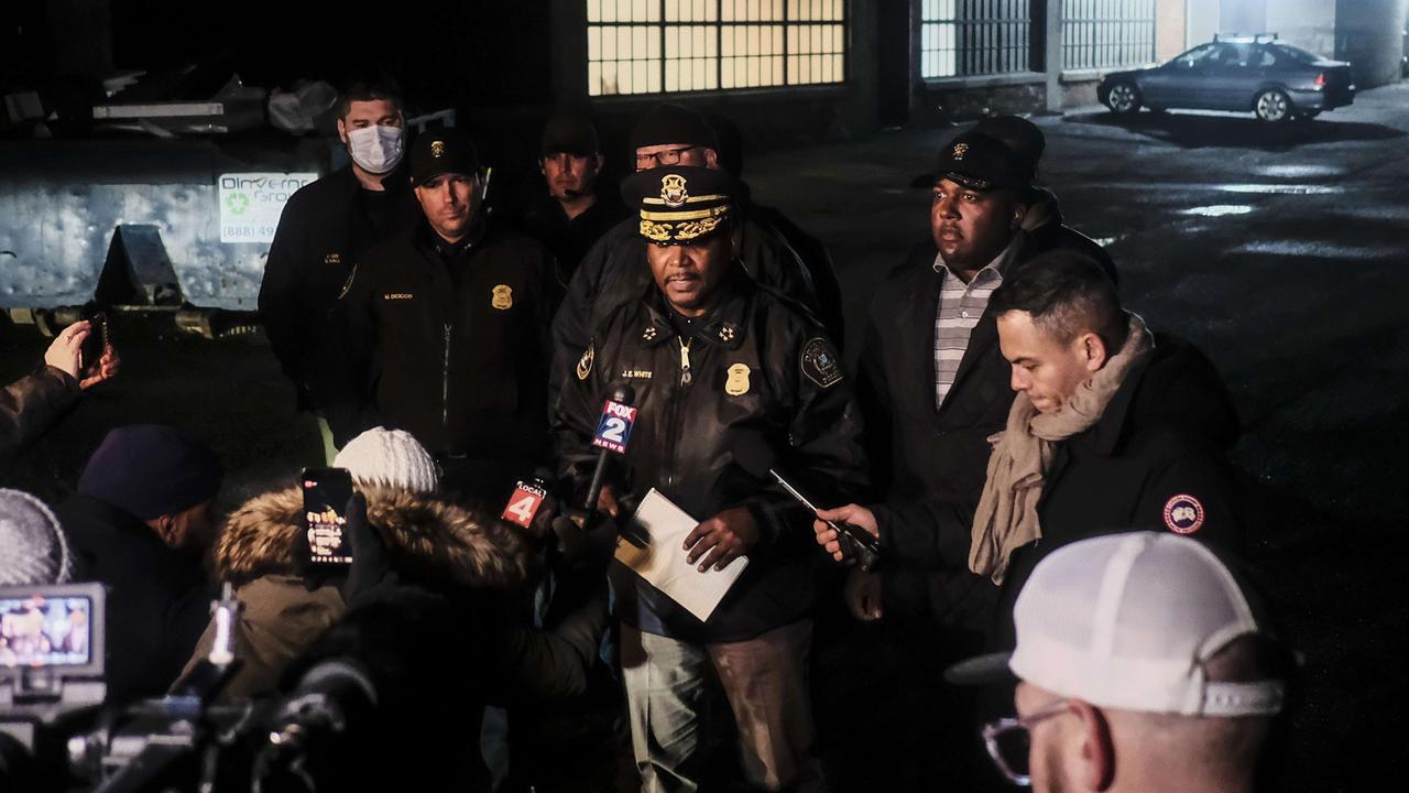 Detroit Police Chief James White briefing the media. Picture: Matthew Hatcher/Getty Images/AFP