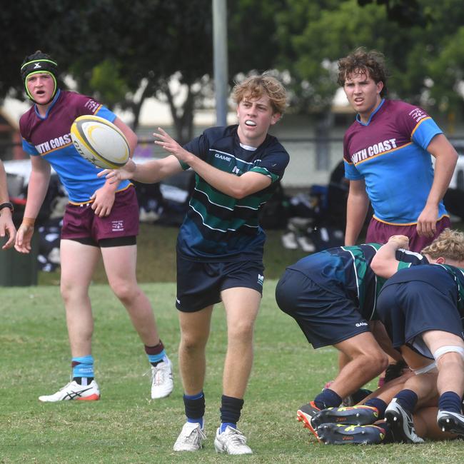 QLD Rugby Union State Championships (17-18 years boys) at the Townsville Sports Precinct. Friday May 23. South Coast against Metro North. Picture: Evan Morgan