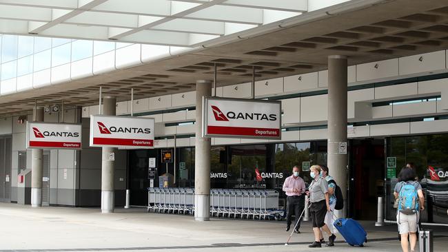 A relatively deserted Brisbane Airport domestic terminal last week. Picture: Jono Searle/NCA NewsWire