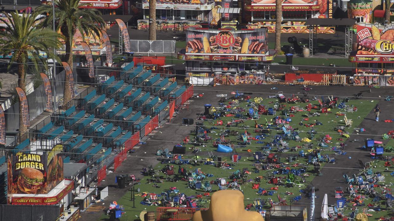 The festival grounds, where 20,000 people had gathered, the day after the shooting. Picture: AFP