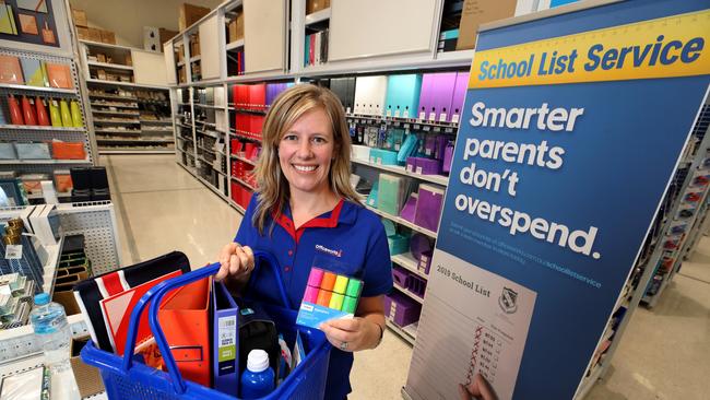 Officeworks CEO Sarah Hunter. The Officeworks business, usually a centre of earnings growth for Wesfarmers, has posted a slide in full-year earnings. Picture: David Geraghty