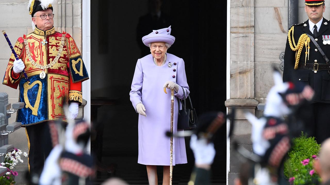 The Queen attends an Armed Forces Act of Loyalty Parade at the Palace of Holyroodhouse. Picture: AFP