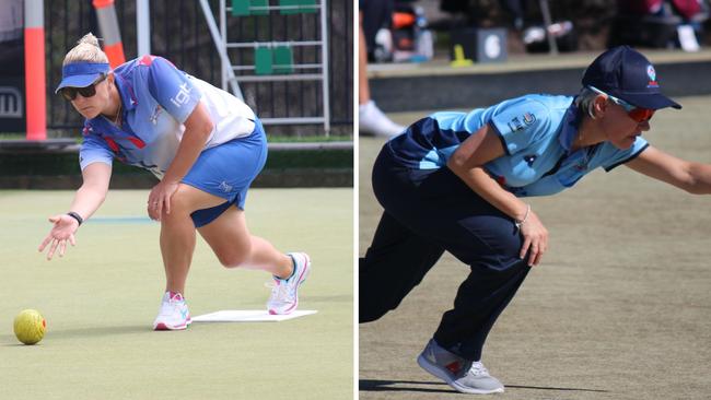 (L-R) Natasha Van Eldik and Kay Moran will aim big at the State Championships. Picture: Bowls NSW