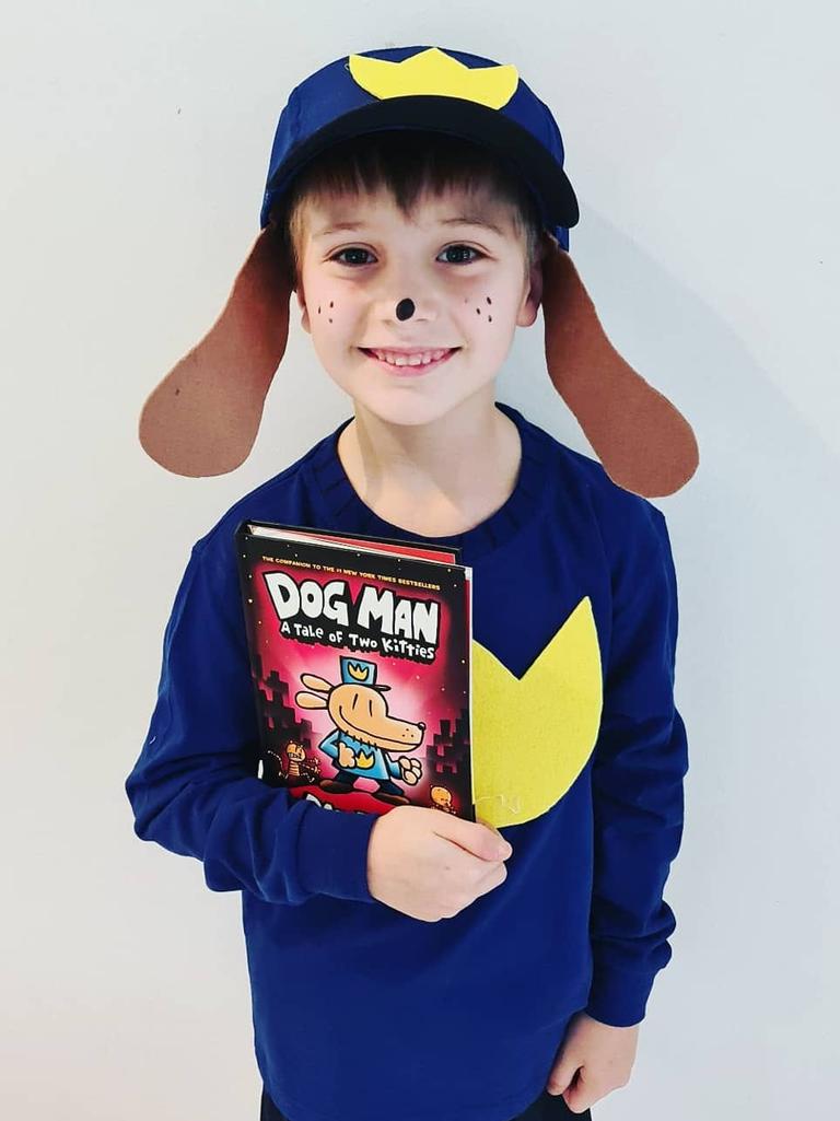 Kids Dog Man Hat Dogman Cap Boys Child Blue Superhero Book Week