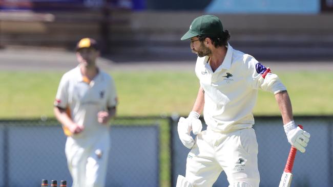 Drysdale’s Blake Dobbin rearranged the furniture of Anglesea’s Tom Beasley. Picture: Mark Wilson