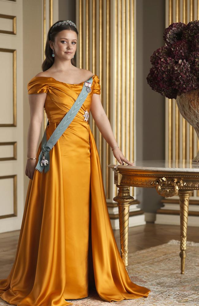 Queen Margrethe II gifted her granddaughter the turquoise daisy bandeau diadem as an 18th birthday gift. Picture: Steen Evald, Kongehuset