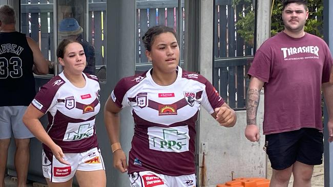 Burleigh Bears run onto the field for today's match.