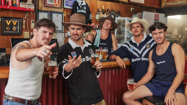 Jack Steele and Matt Ford – aka internet sensation The Inspired Unemployed – with their Better Beer drinking buddies.