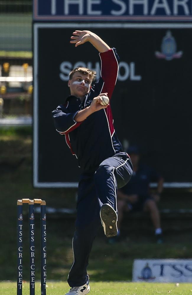 TSS Spinner Cameron Sinfield as The Southport School v Brisbane State High School at The Southport School/Village Green. Picture: Glenn Campbell