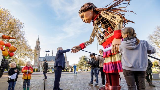 The 3.5m puppet depicts a 10-year-old Syrian refugee. Picture: Supplied