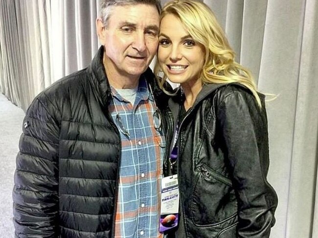 Britney Spears with dad Jamie. Picture: Supplied