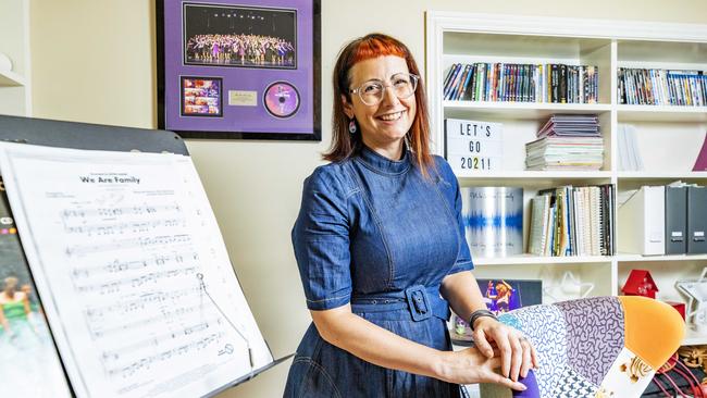 Viral Choir director Jacqueline Larsen helped keep spirits up during dark periods of 2020. Picture: Richard Walker