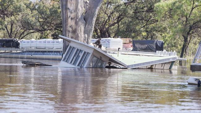 Flooded properties on the Murray at Morgan, December 9, 2022. Picture: Brenton Edwards