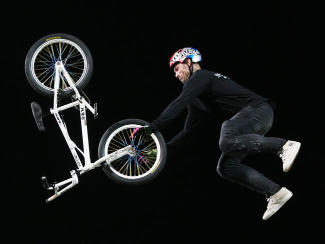 Nitro Circus at Kardinia Park on March 7, 2022. Stunts, crowd reactions, fireworks, plenty of colour. Picture: Mark Wilson