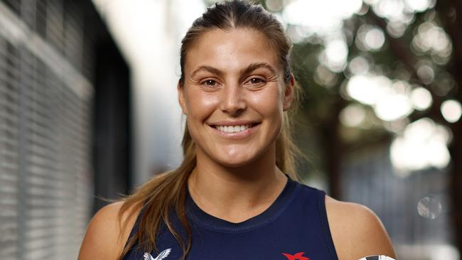 DAILY TELEGRAPH SEPTEMBER 30, 2024. Roosters NRLW player Jess Sergis at Sydney Roosters NRLW HQ, Moore Park. Picture: Jonathan Ng