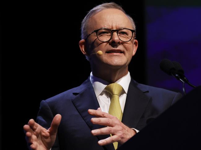 PERTH, AUSTRALIA - MAY 17: Australian Labor Leader Anthony Albanese speaks during the West Australian Leadership Matters event on May 17, 2022 in Perth, Australia. The Australian federal election will be held on Saturday 21 May, 2022. (Photo by Lisa Maree Williams/Getty Images)