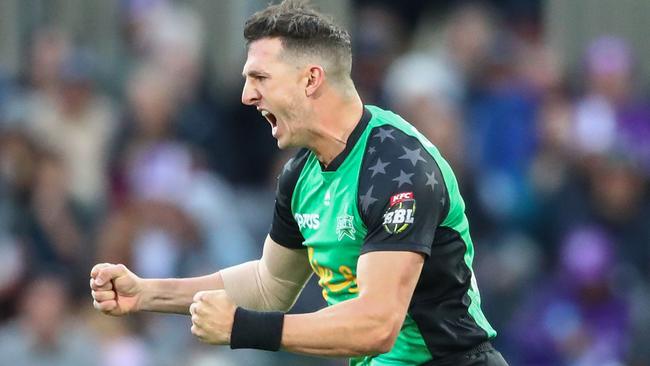 Daniel Worrall celebrates a wicket during the semi-final. Picture: Getty