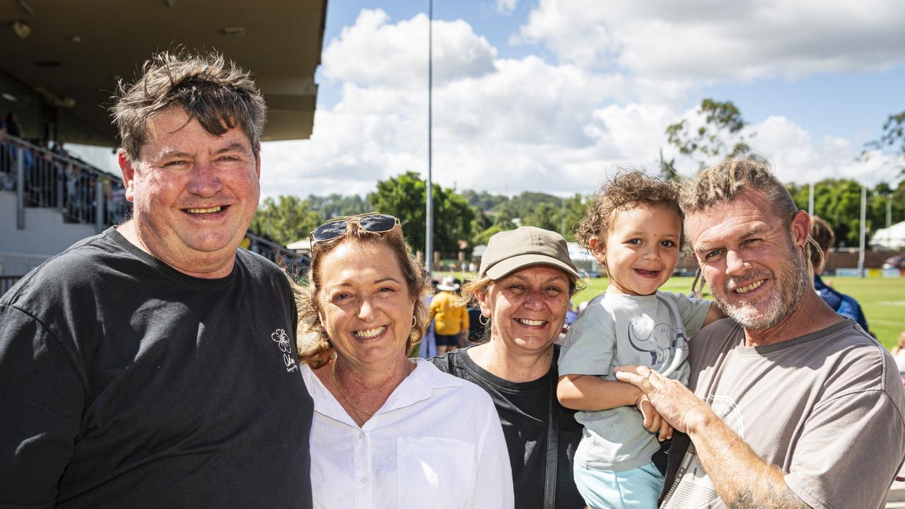 Watching Western Clydesdales player Mitchell Leard-Lamont are (from left) Stephen Eastment, mum Tracey Leard-Lamont, Heidi Newby, Ziah Duncan and Tim Newby. Picture: Kevin Farmer