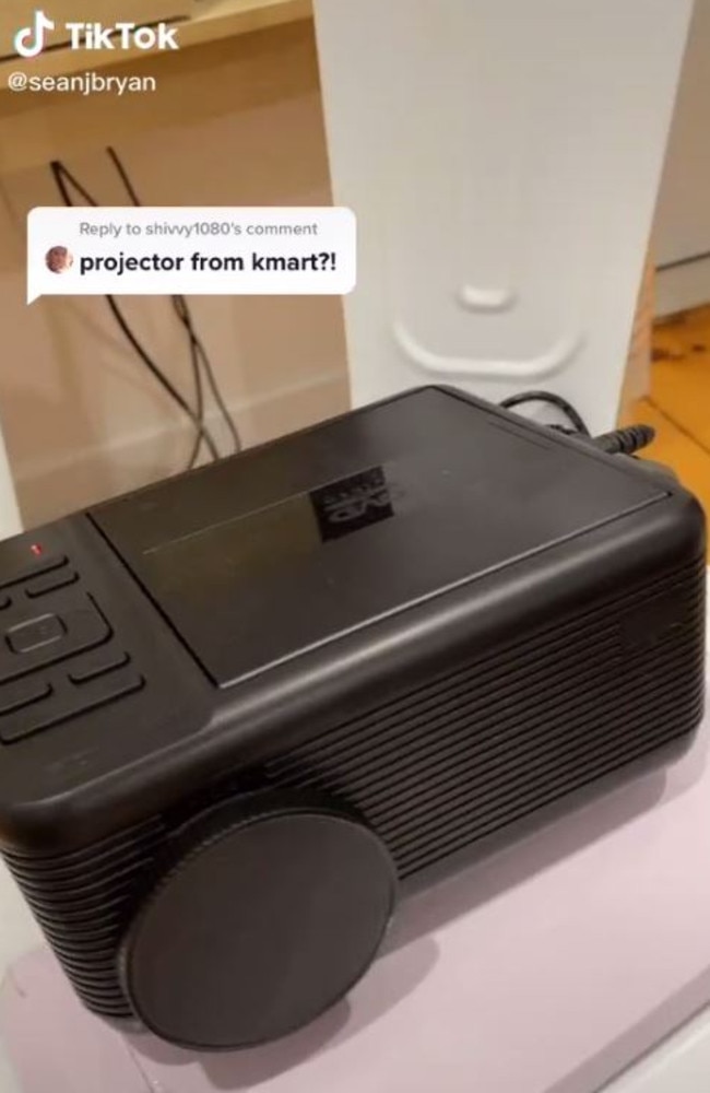 Kmart fans are froth over this $99 movie projector. Picture: TikTok