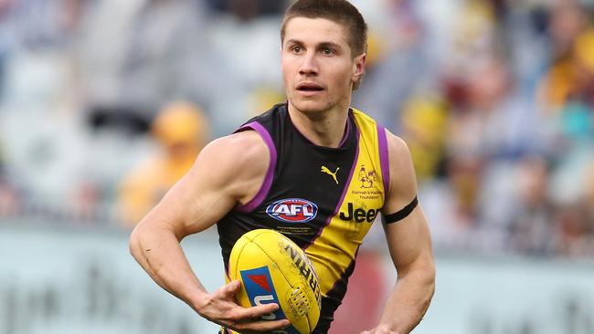 Tiger Liam Baker is relishing a new role in defence. Picture: Michael Klein