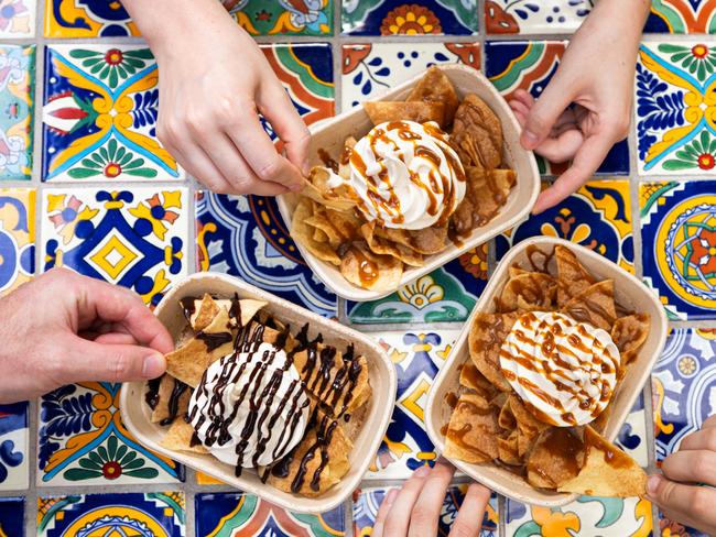 EMBARGOED TO MONDAY 930AM: A favourite Aussie brand is launching a surprise new product for customers to enjoy over summer.Devoted customers of Guzman y Gomez will now be able to get the “dessert of their dreams”, a never-before-seen GYG Nacho Sundae. Picture: Supplied