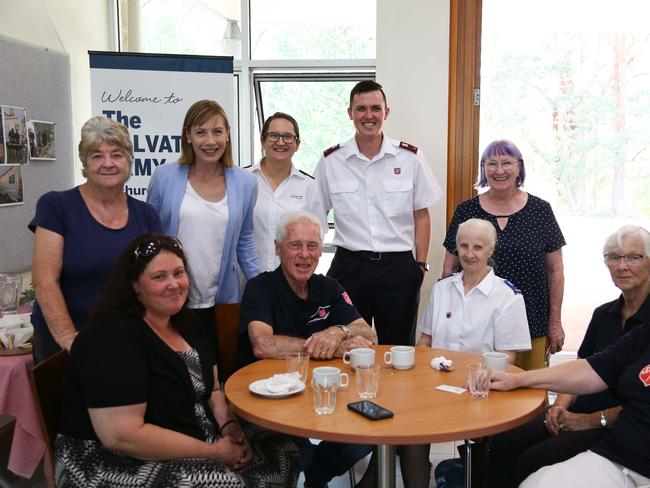 SALUTING THE SALVOS: NSW Shadow Minister for Seniors and Volunteers Jo Haylen, second from left back row, with Lieutenants Donna and Philip Sutcliffee, immediately to her right, and their hard-working team of volunteers.