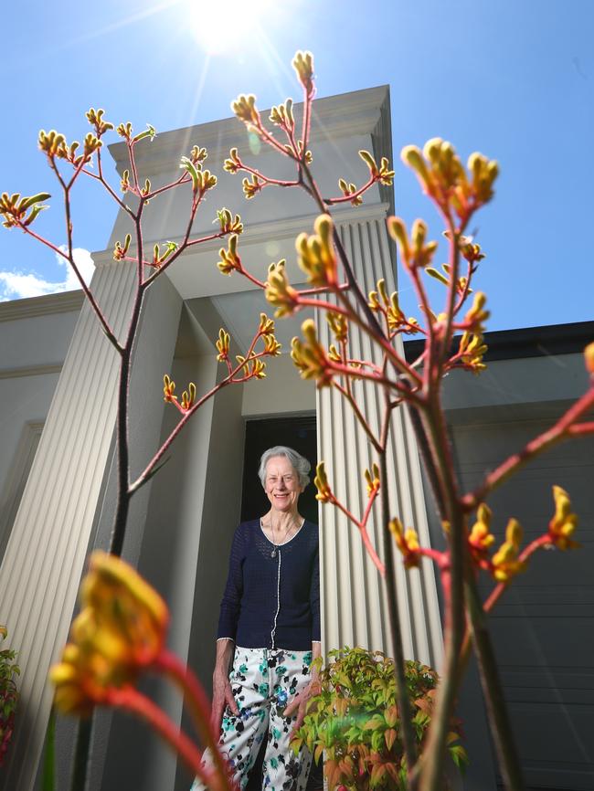 Adelaide resident Christine Odgers is passing on her excess solar power to family, rather than selling it back into the grid. Picture: Tait Schmaal