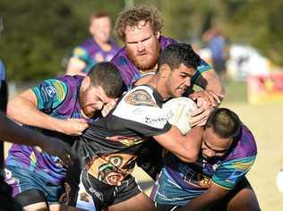 GIVE THEM CREDIT: Northern United player Brett Kelly in action against Evans Head in the NRRRL at Crozier Field. Lismore City Council has decided to use ratepayers' money to help bail out the club. Picture: Marc Stapelberg