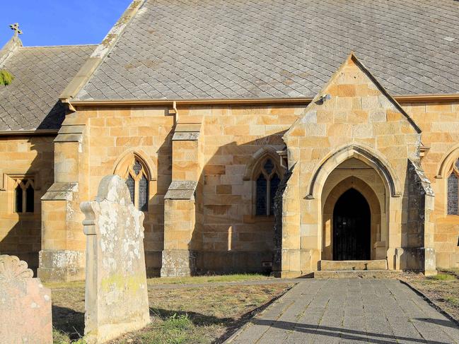 Elizabeth Turvey at the Buckland Anglican Church in southeast Tasmania, proposed for sale by the Anglican Church.