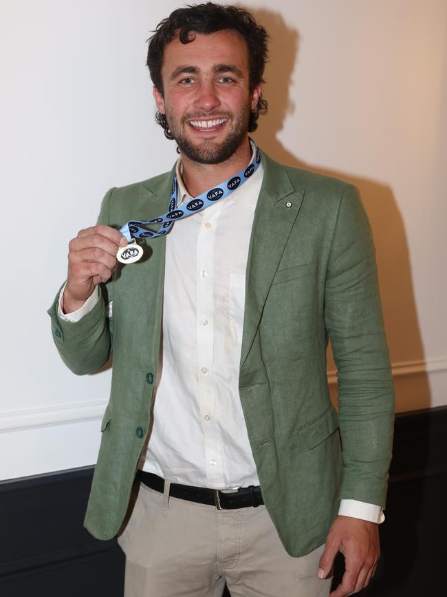 MELBOURNE, AUSTRALIA – OCTOBER 9 2024Josh Lyon at the VAFA Awards Night at the San Remo Ballroom in Carlton on October 9, 2024Picture: Brendan Beckett