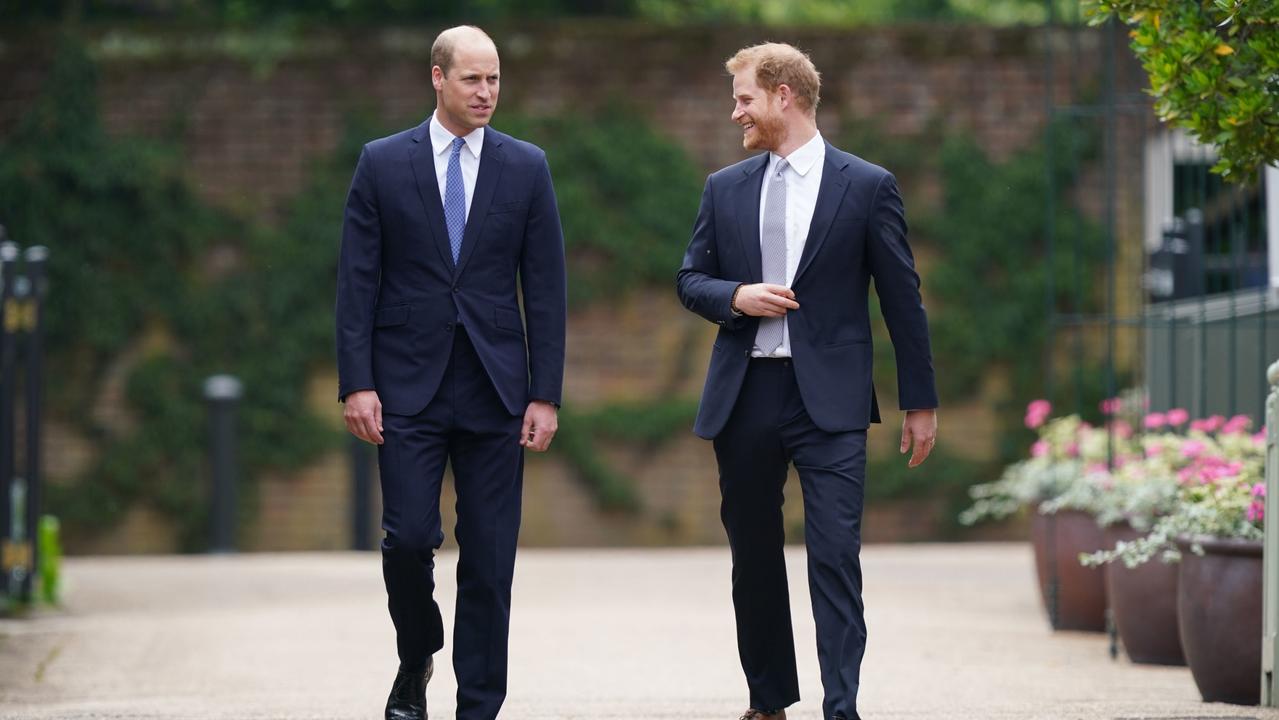 Prince William and Prince Harry seen arriving for the unveiling of a statue they commissioned of their mother Diana, Princess of Wales. Picture: Yui Mok – WPA Pool/Getty Images