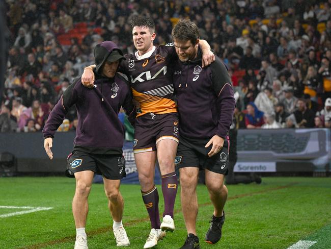 Broncos halfback Jock Madden could be out for some time after suffering a hamstring injury. Picture: NRL Imagery