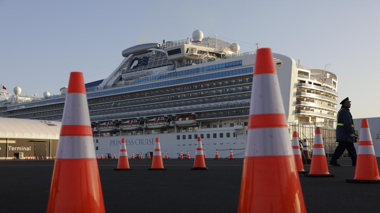 The extraordinary quarantine of the Diamond Princess cruise ship will end today. Picture: AP/Jae C Hong