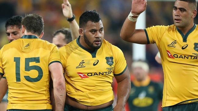 Wallaby prop Taniela Tupou during the Test against the Springboks in Brisbane on Saturday. Picture: Getty Images