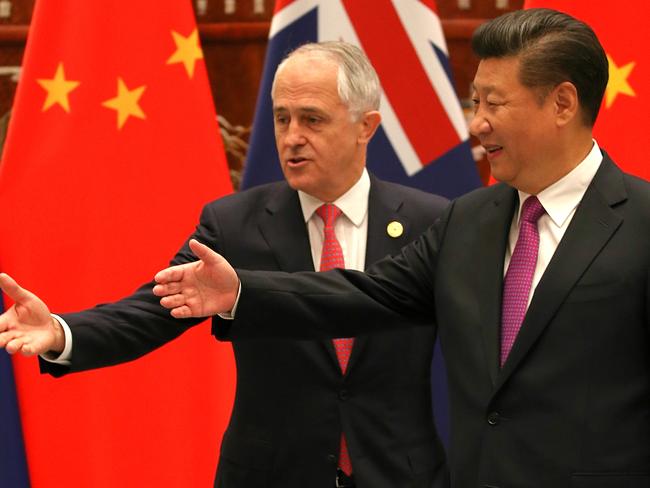 Prime Minister Malcolm Turnbull and Chinese President Xi Jinping at the G20 Leaders Summit. Picture: Lyndon Mechielsen/News Corp.