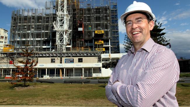 Developer Mr Barry Morris pictured in front of his Broadbeach development Eclipse.