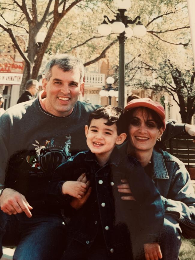 Brad Walz, with his father Jeffrey and mother Rani. Picture: Supplied