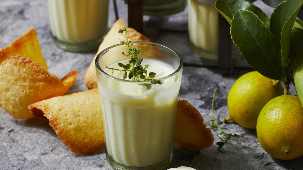 Lemon thyme posset and langues de chat | The Australian