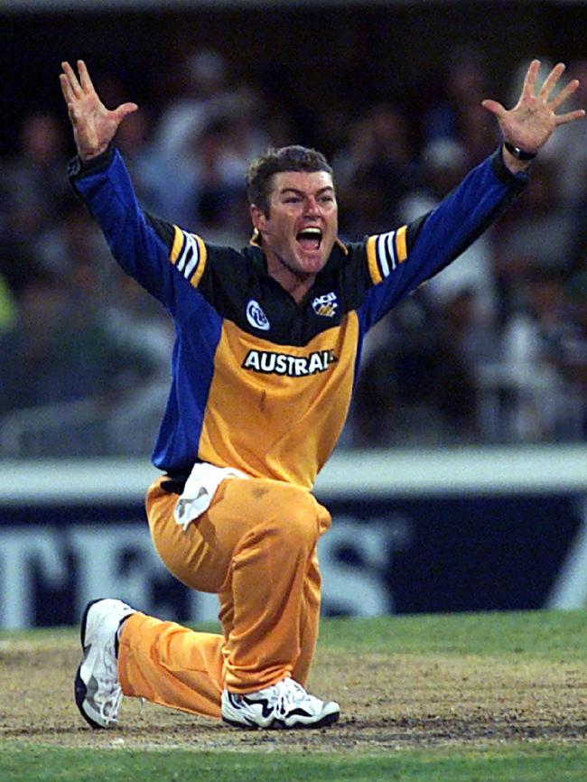 Stuart MacGill appeals for a wicket during a one-dayer against  Pakistan in 2000. Picture: Phil Hillyard