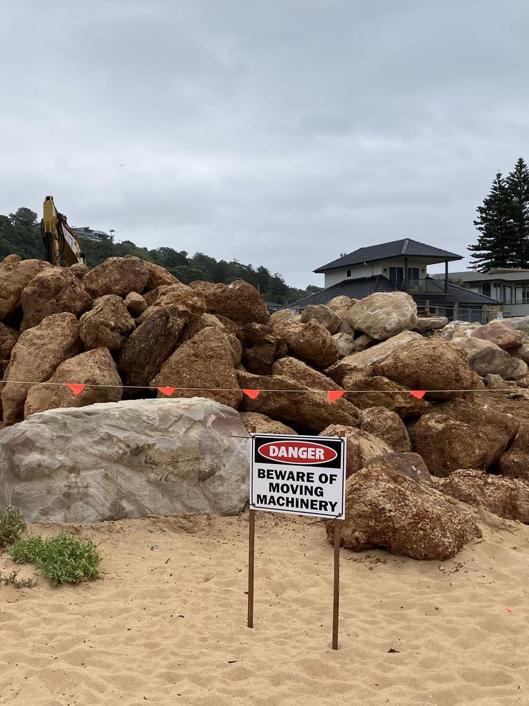 Costruction has begun on new seawalls. Picture: Heath Parkes-Hupton