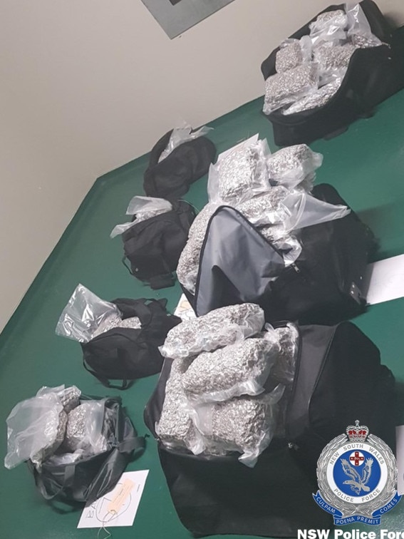 Police allege they found bags filled with cannabis in a speeding car driving in the state's north coast. Picture: NSW Police