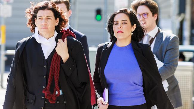 Moira Deeming, right, arrives at the Victorian Federal Court for her defamation battle with Liberal leader John Pesutto. Picture: NewsWire / Aaron Francis