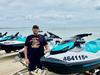 Pafetai Jack (PJ) Morseau from Badu Island with his new fleet of jet skis at the Seisia jetty. Picture: Rita Morseau
