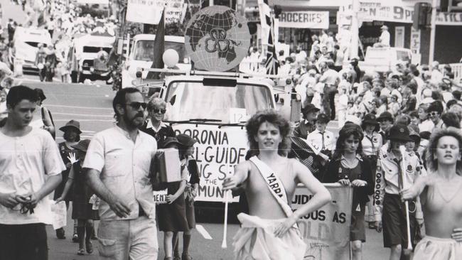 The Girl Guides were part of the parade. Picture: Tom Leigh