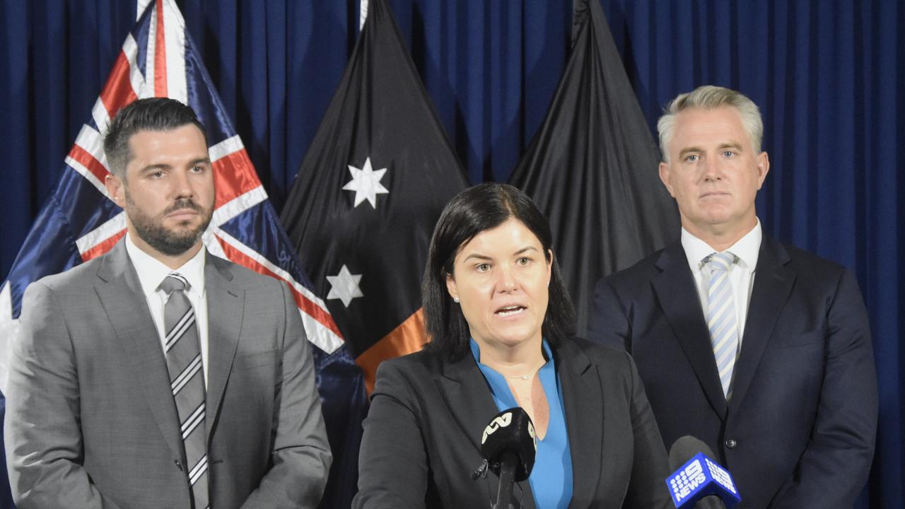 Chief Minister Natasha Fyles has revealed Fannie Bay MLA Brent Potter and Johnston MLA Joel Bowden will step up into her cabinet, both getting high profile portfolios. Picture: Sierra Haigh