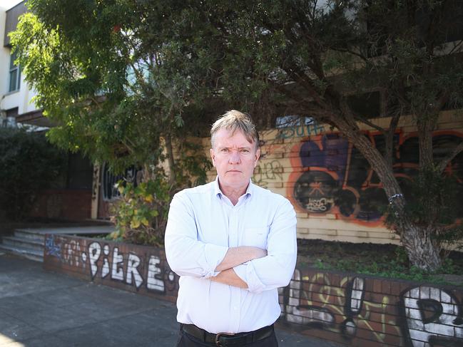 Planning consultant Sean Macken poses for a photo at the corner of Rich Street and Victoria Road, Marrickville. Picture: Danny Aarons