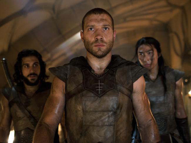 The right to bare arms ... Jai Courtney in a scene from film I, Frankenstein.