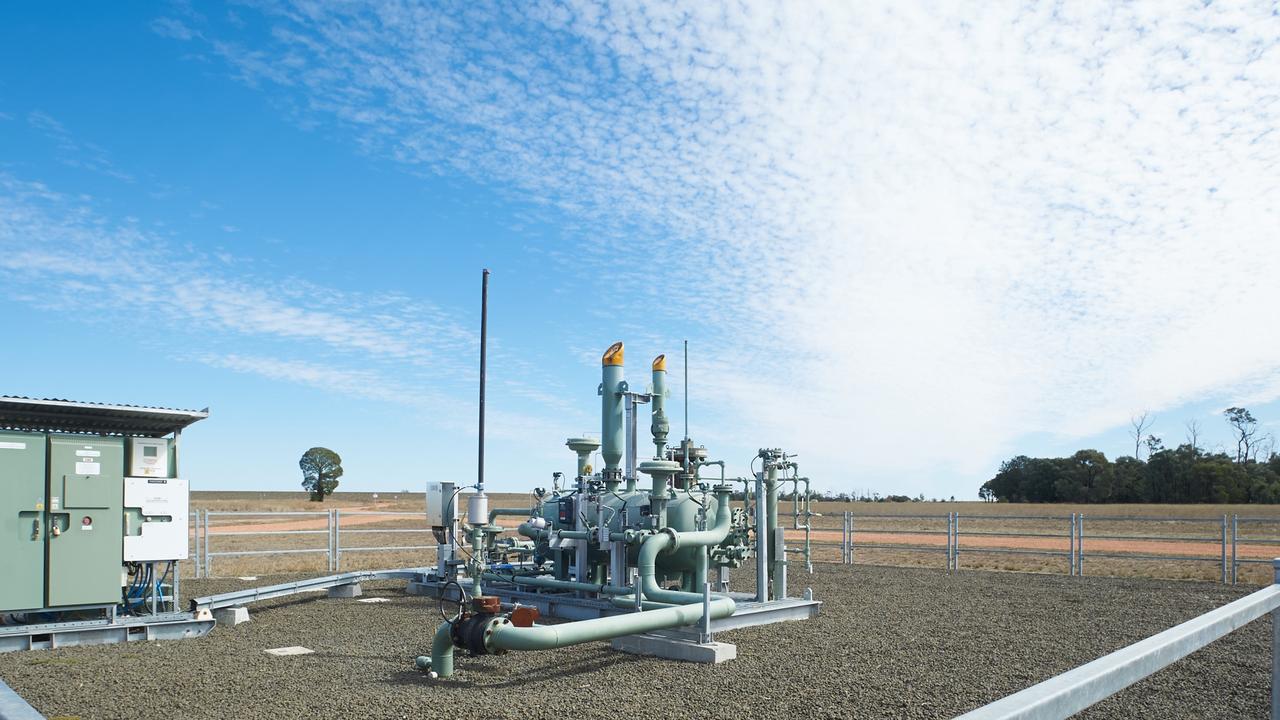 A coal seam gas well head in the Surat Basin, Queensland.